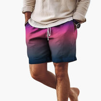 Herren Sommer Shorts mit Kordelzug und Farbverlauf – Lila