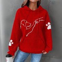 Damen Pullover | Kapuzenpullover mit Aufdruck – Rot