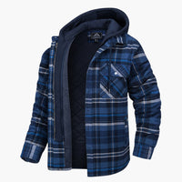 Samuel | Flanelljacke für Herren – Blau - Grau