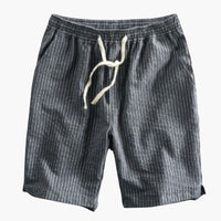 Herren Shorts aus leichtem Stoff mit Kordelzug und Muster – Grau
