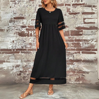 Adeline | Bauchschmeichelndes Kleid mit transparenten Akzenten – Schwarz