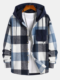 Gaston – Flanell Hemd Mit Kapuze – Marine