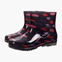 Damen Stiefeletten mit bedrucktem Schaft – Lila / Rosa