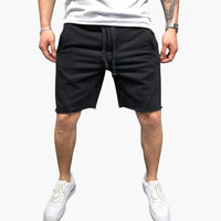 Herren Shorts knielang mit Kordelzug für den Sommer – Schwarz