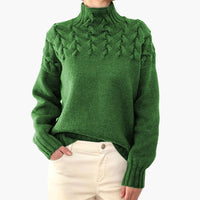 Rollkragen Strickpullover für Damen – Grün