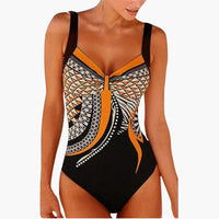 Eleganter Einteiler - Damen Badeanzug mit Stil für den Sommer – Orange