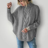 Damen Strickpullover | Lässiger Rollkragenpullover für Wintertage – Grau