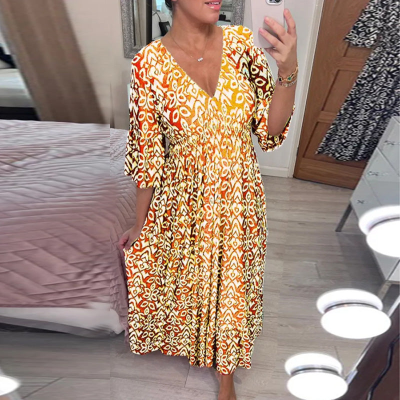 Mhara | Chic Kleid mit ausgestellten Ärmeln