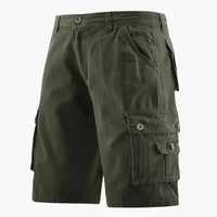 Herren Sommer Cargo-Shorts mit elastischem Bund und Taschen – Oliv