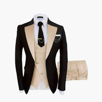 Eleganter Hochzeitsanzug - Herren 3-teilig für festliche Gäste – Beige