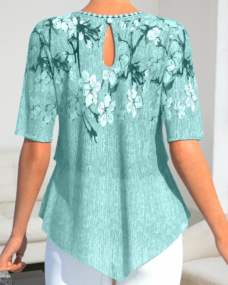 Elysia - Blumenmuster-Oberteil