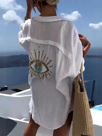 Blusenshirt für Damen - Perfektes Sommeroberteil für heiße Tage – Weiß