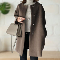 Trude - Mittellanger Mantel – Kaffee