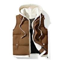 CHRIS - UNISEX STEPPWESTE MIT KAPUZE – Braun