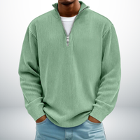 Snovia™ – Hochwertiger Herrenpullover mit Halbreißverschluss – Grün