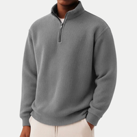 Shachar - Lässiger Sweater mit Reißverschluss – Dunkelgrau