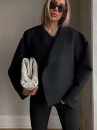 Asdostra | Warmer Wollmantel – Schwarz