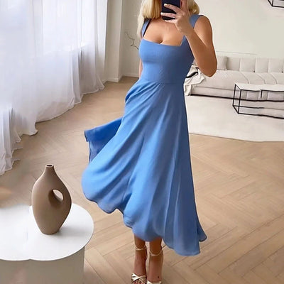 Arya - Elegantes ärmelloses einfarbiges Kleid für Frauen