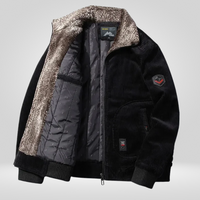 Herren Winterjacke | Kragenbetonte Ausführung mit markanter Form – Schwarz