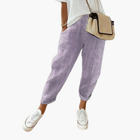 Alina | Bequeme gestreifte Hosen – Violett