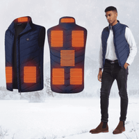 Unisex-Wärmende Weste mit einstellbarer Temperatur – Elektrische Winterjacke für Damen und Herren – Dunkelblau