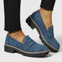 Michaela | Damen Chunky Loafer Slip-On Modern Trend Komfort Alltag – Blau