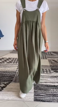 HELGA - KASUAL-KLEID MIT TRÄGERN – Grün