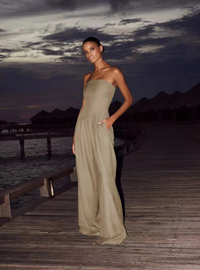 PETRONELLA - ÄRMELLOSER EINTEILIGER JUMPSUIT – Khaki
