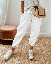 ARDITA - ELEGANTE LEINENMIX-HOSE – Weiß