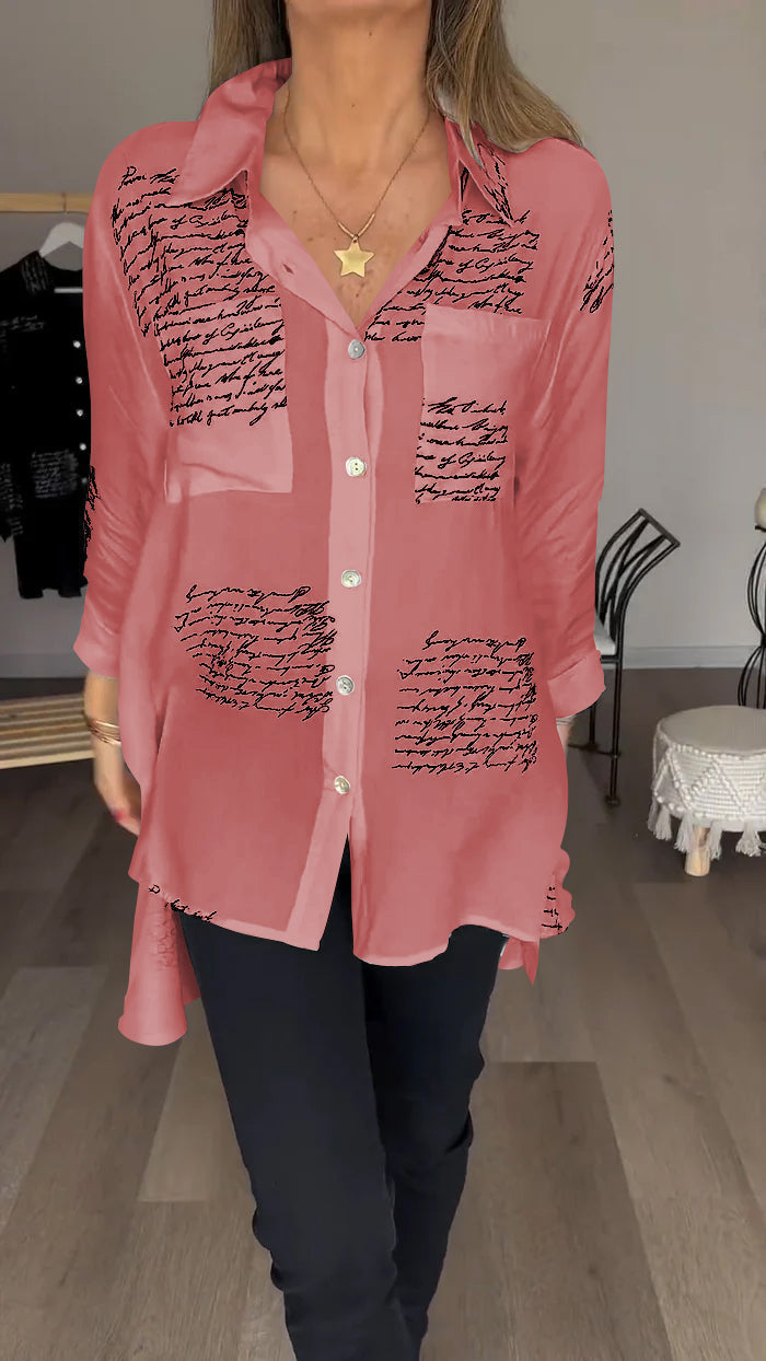 Yvette - Bedrucktes Langarm-Modenshirt
