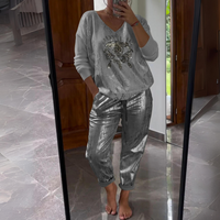 Uma | Bluse und Hose Set – Silber