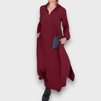 Samira – Maxikleid mit V-Ausschnitt – Rot