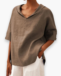 Damen Luftige Elegante Bluse | Sommer Blusen – Braun