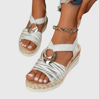 Hanna | Damen Orthopädische Schnallenriemen Sandalen Komfort Sommer – Weiß