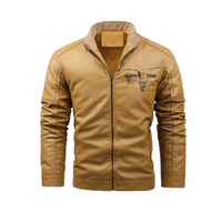 Werner® | Retro-Lederjacke mit Fleece-Futter – Khaki
