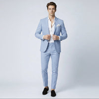 Anzug (2-tlg.Set) für Herren im Slim Fit – Hellblau