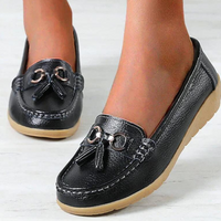 Damen Quaste Slip Auf Halbschuhe | Lässig – Schwarz