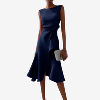 Bianca | Elegantes Midikleid mit modernem Schnitt – Marine