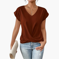 Clara | Lässiges T-Shirt mit Sweetheart-Ausschnitt – Rot