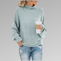 Braelyn | Pullover mit hohem Kragen – Himmelblau
