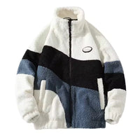 Winter Kunst pelz Fleecejacke Streetwear – Weiß