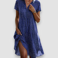 Eva | Lässiges geblümtes Kleid – Blau