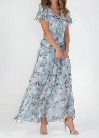 Halina - Elegantes und schmeichelhaftes Kleid – Blau