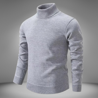 Klassischer Rollkragenstrickpullover für Männer – Hellgrau