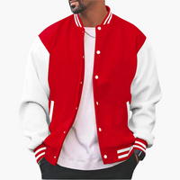 Varsity Bomberjacke für Herren - Leichte Sommer Collegejacke – Rot