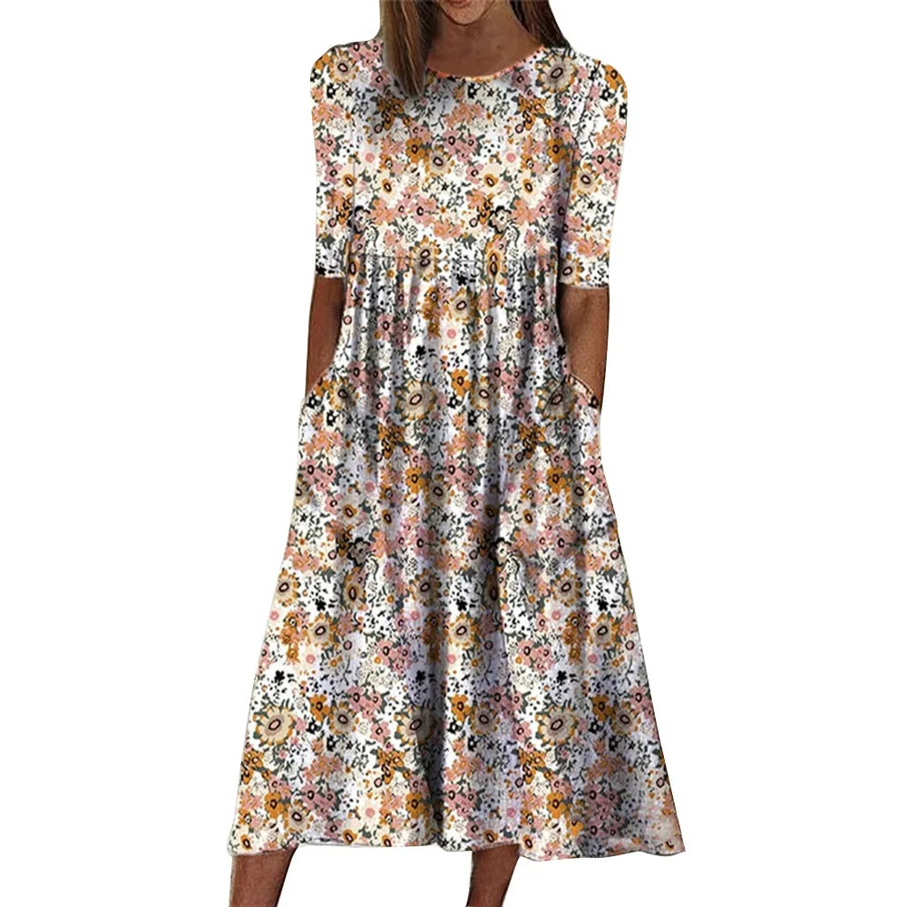 Linnea - Boho Casual Midi Kleid