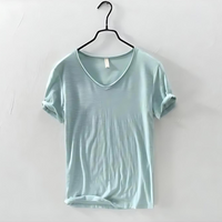 Boris V-Ausschnitt T-Shirt – Mintgrün