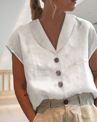 Roos | Damen Kurzärmeliges Top – Weiß