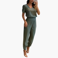 Henriette | Trendiges Set mit Bluse und Hose – Oliven