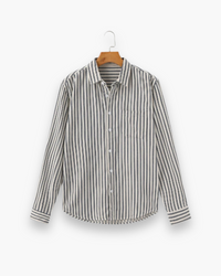 Herren Klassisches Gestreiftes Hemd | Langarm Elegant – Blau